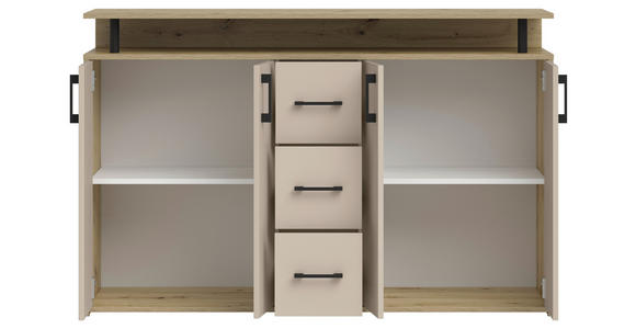 SIDEBOARD in 139/90/34 cm - Kaschmir/Schwarz, KONVENTIONELL, Holzwerkstoff/Kunststoff (139/90/34cm) - Carryhome