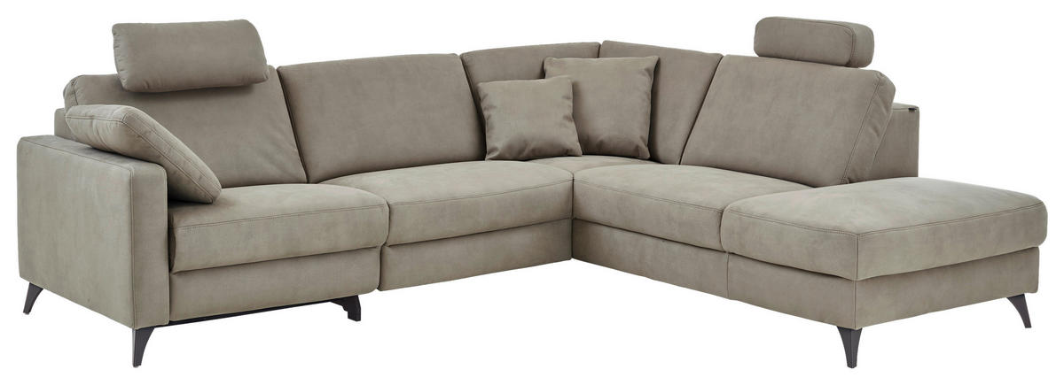 ECKSOFA Dieter Knoll Beigebraun Mikrofaser  - Beigebraun/Schwarz, Design, Textil/Metall (269/238cm) - Dieter Knoll