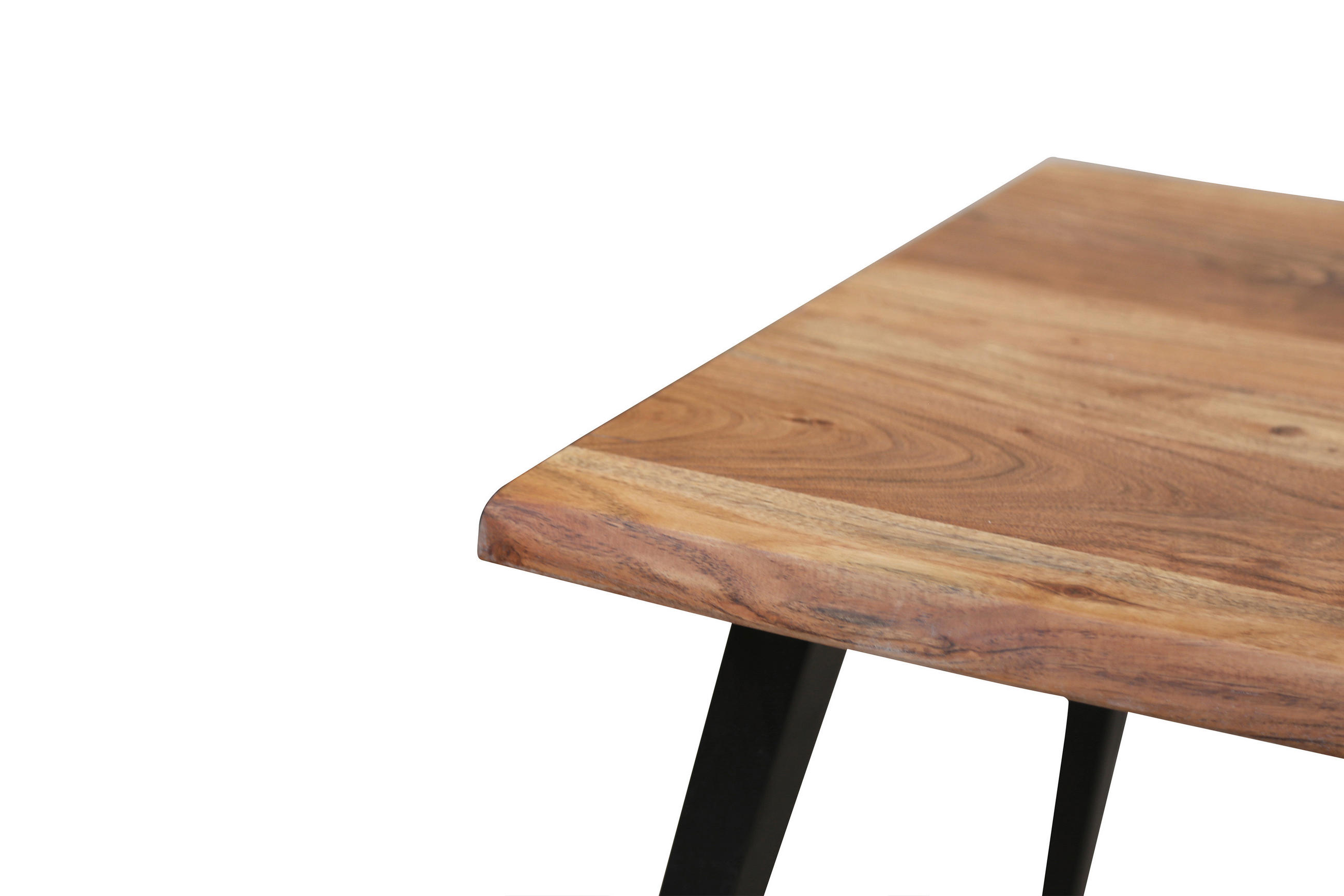 COUCHTISCH Akazie vollmassiv 60/60/45 cm Schwarz, Akaziefarben  - Schwarz/Akaziefarben, MODERN, Holz/Metall (60/60/45cm) - MID.YOU