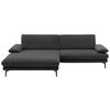 ECKSOFA in Velours Dunkelgrau  - Dunkelgrau/Schwarz, Design, Textil/Metall (184/284cm) - Dieter Knoll
