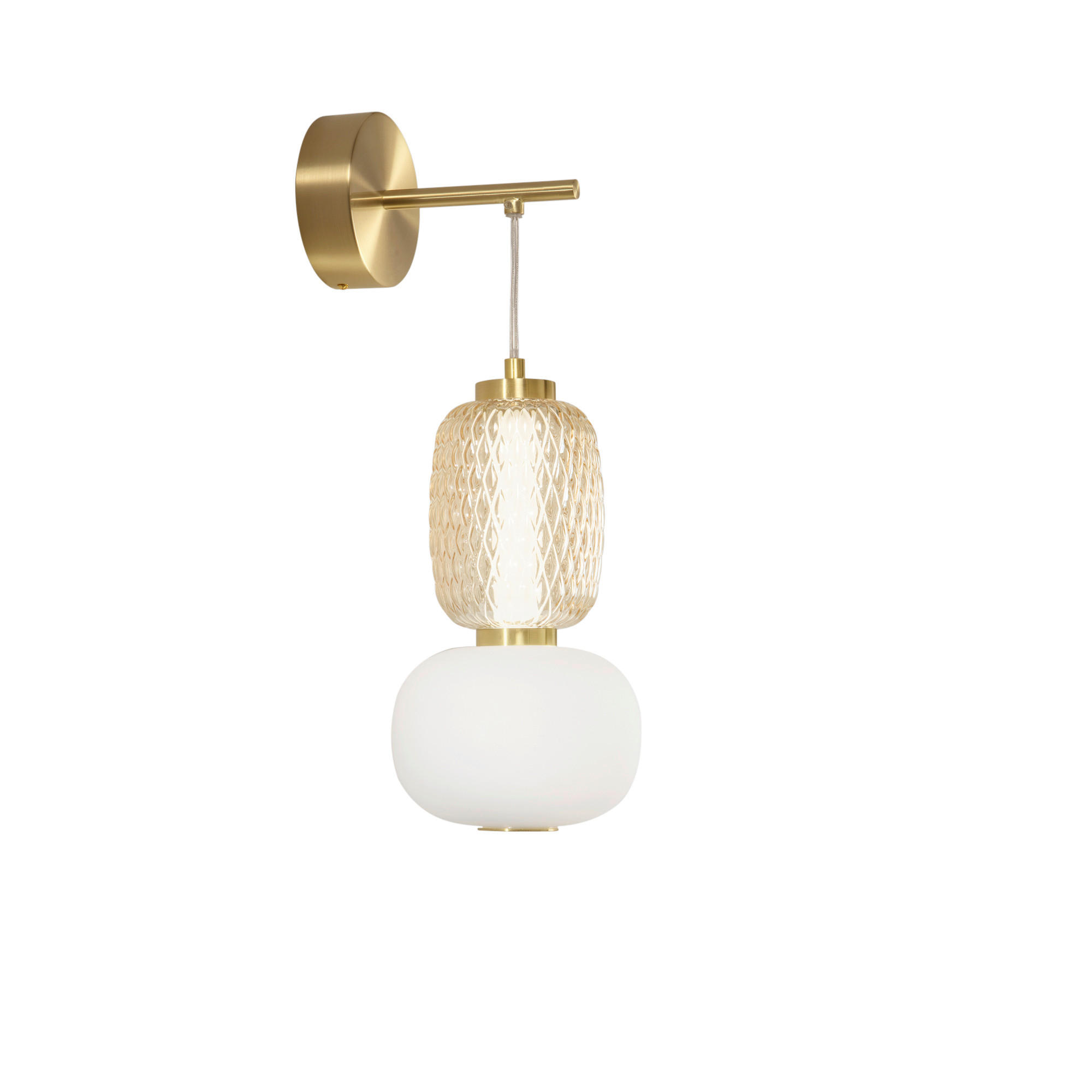 LED-WANDLEUCHTE Luce Ambiente e Design 22/55 cm   - Goldfarben/Weiß, LIFESTYLE, Glas/Metall (22/55cm)