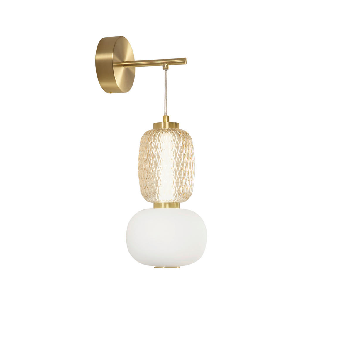 LED-WANDLEUCHTE Luce Ambiente e Design 22/55 cm   - Goldfarben/Weiß, LIFESTYLE, Glas/Metall (22/55cm)