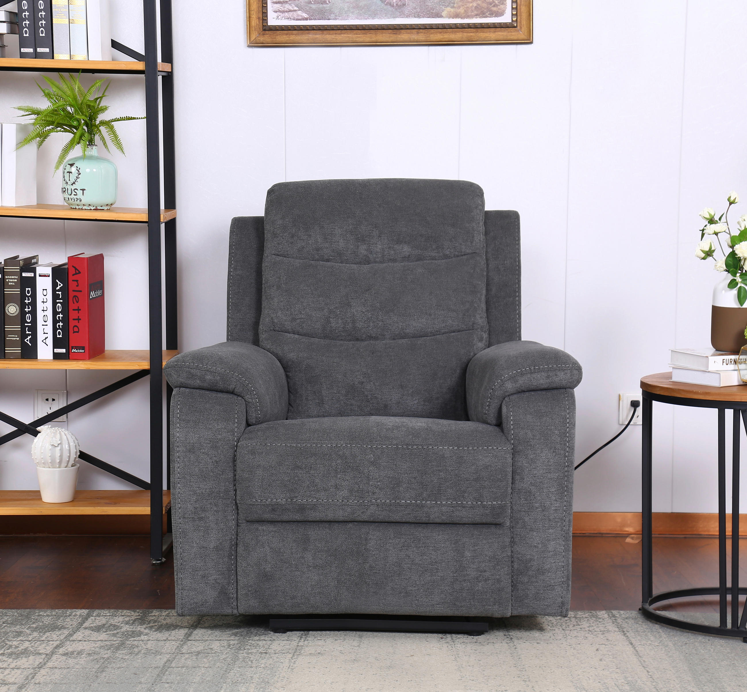 RELAXSESSEL Webstoff    - Schwarz/Grau, KONVENTIONELL, Kunststoff/Textil (92/102/93cm) - P & B