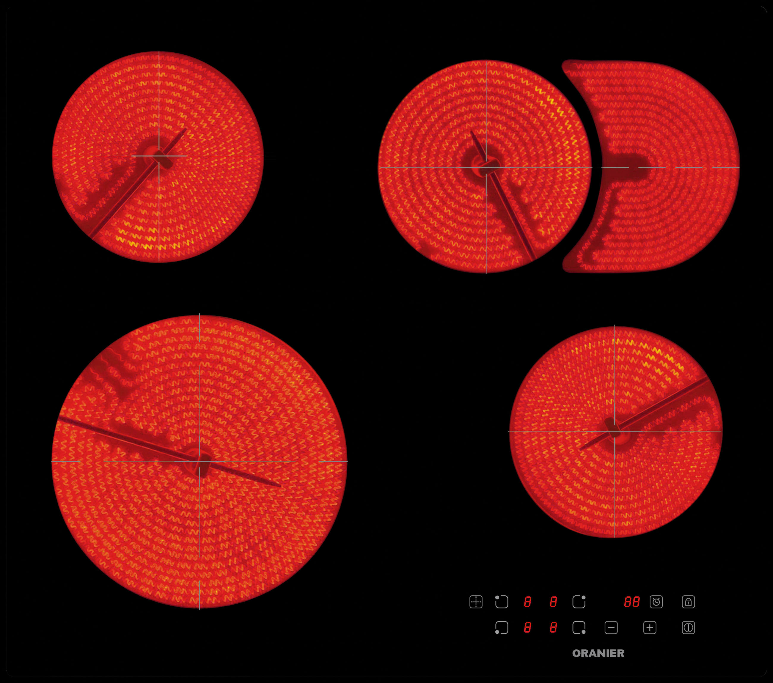 GLASKERAMIKKOCHFELD KFC161  - Schwarz, Basics, Glas (59/5,2/52cm) - Oranier
