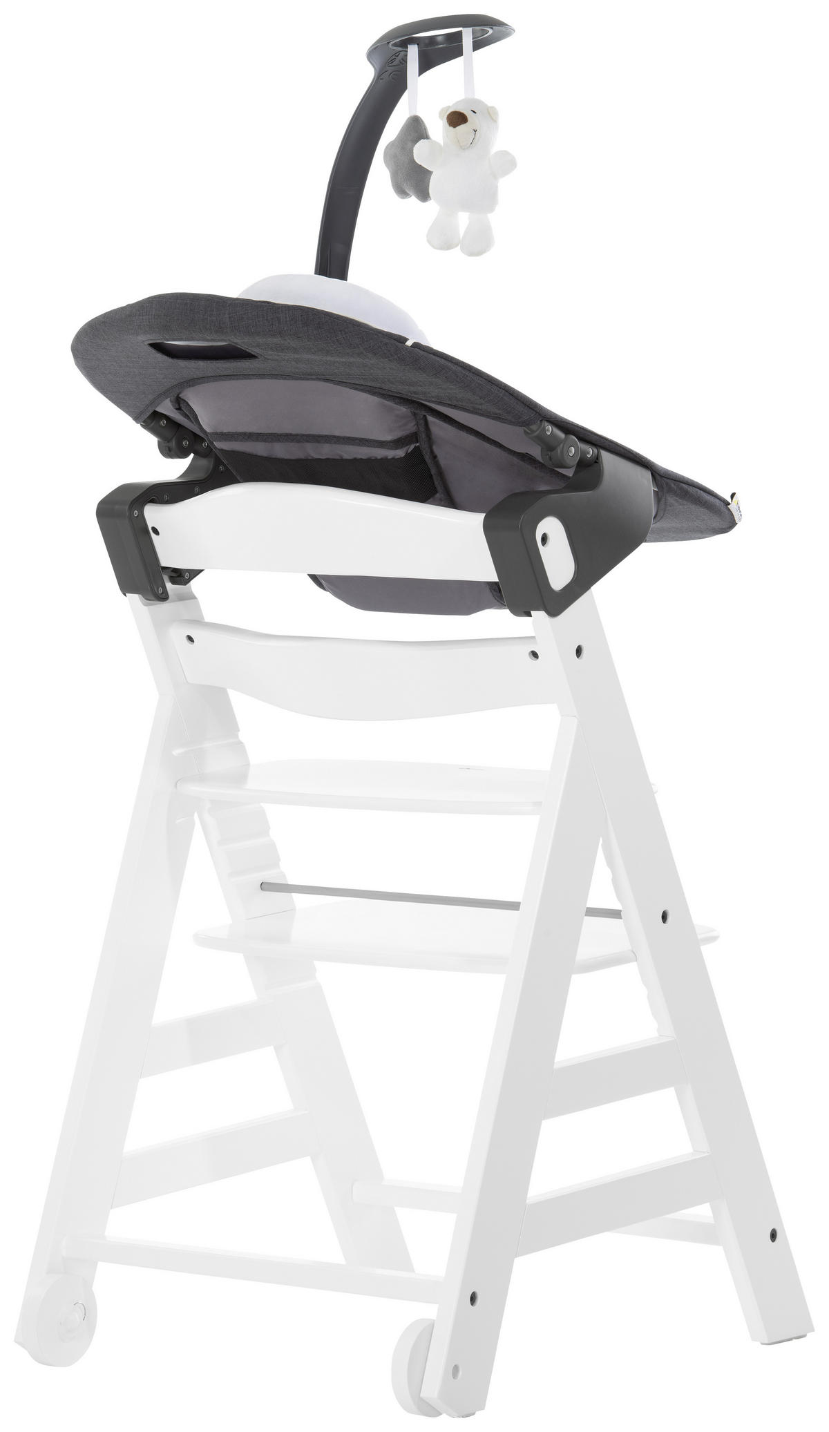 HOCHSTUHL BETA + BOUNCER Grau, Weiß  - Weiß/Grau, Basics, Holz (58/48/83cm) - Hauck