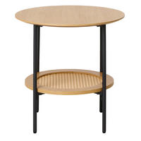 BEISTELLTISCH 50/50/50 cm Schwarz, Eichefarben rund  - Eichefarben/Schwarz, Basics, Holzwerkstoff/Metall (50/50/50cm) - Boxxx