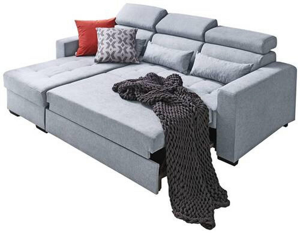 KUTNA GARNITURA tekstil  plavkastosiva   - plavkastosiva/crna, Design, tekstil/plastika (179/240cm) - Carryhome