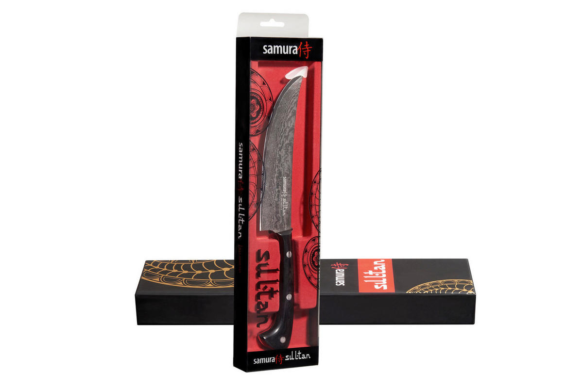 KUHARSKI NOŽ  SULTAN 28,8/4,5/2,1 cm           jeklo - srebrne barve/črna, Basics, kovina/leseni material (28,8/4,5/2,1cm) - Samura