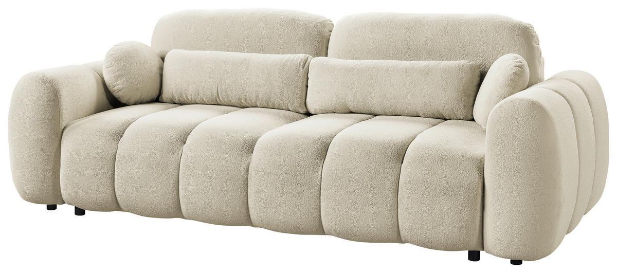 SCHLAFSOFA  mit Webstoff Greige  - Greige/Schwarz, KONVENTIONELL, Kunststoff/Textil (262/93/117cm) - Carryhome