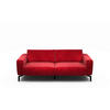 2,5-SITZER in Samt Rot  - Rot/Schwarz, Design, Textil/Metall (220/86/86-94cm) - SENSOO