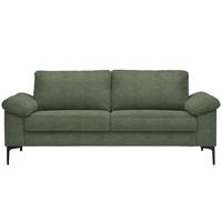 2,5-SITZER in Flachgewebe Olivgrün  - Schwarz/Olivgrün, Design, Textil/Metall (206/86/97cm) - Pure Home Lifestyle