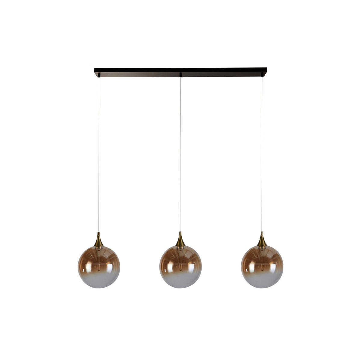 LAMPĂ SUSPENDATĂ CU LED  - culoare chihlimbar/negru, Basics, sticlă/metal (68/150/16cm)