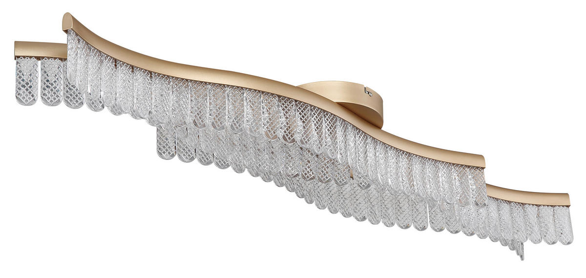 LED MENNYEZETI LÁMPA - aranyszínű/átlátszó, Design, műanyag/fém (108/18/13cm) - Globo