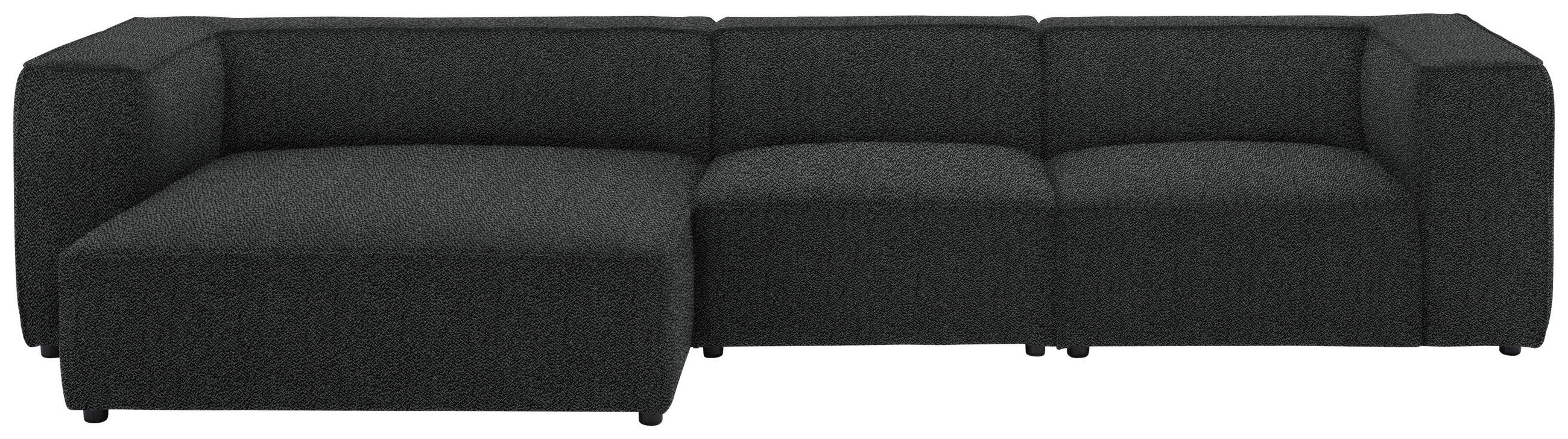 ECKSOFA in Flachgewebe Anthrazit  - Anthrazit/Schwarz, Design, Kunststoff/Textil (164/341cm) - W.Schillig