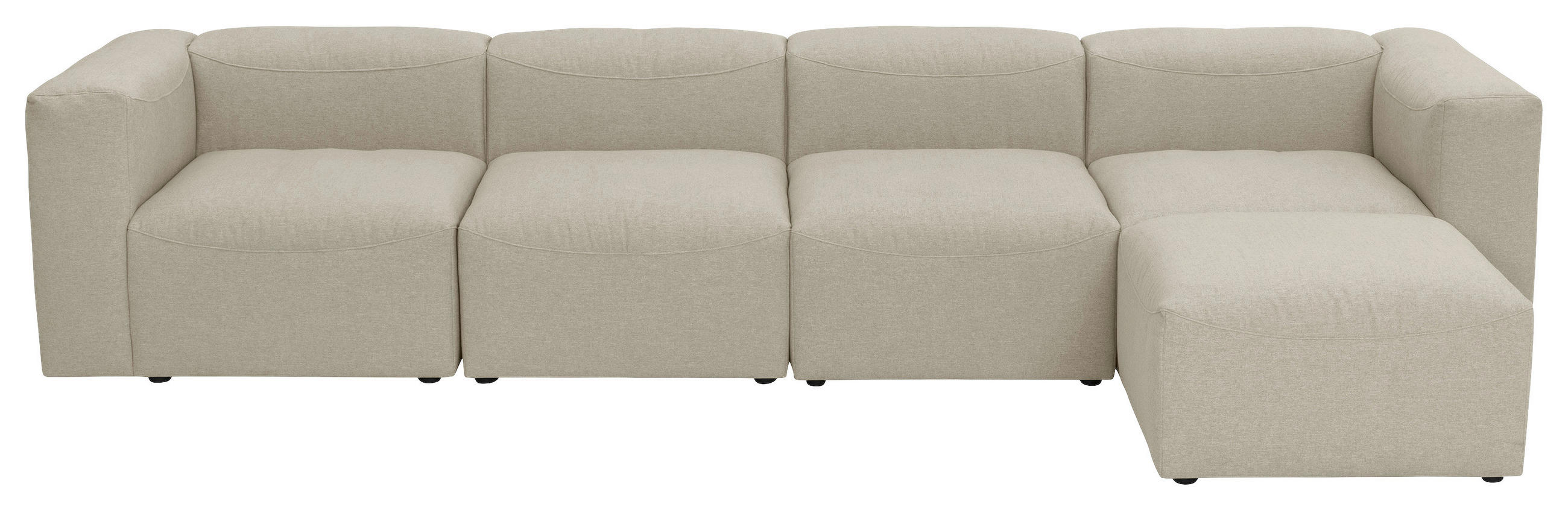 ECKSOFA LENA in Flachgewebe Creme   - Creme, Design, Kunststoff/Textil (350/73/175cm) - Max Winzer