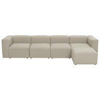 ECKSOFA LENA Creme Flachgewebe  - Creme, Design, Kunststoff/Textil (350/73/175cm) - Max Winzer