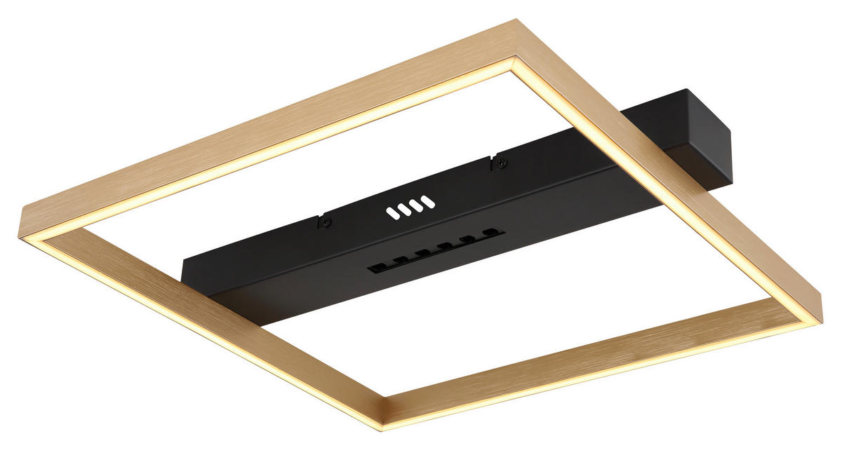 LED-DECKENLEUCHTE    43/39,2/6,9 cm  - Weiss/Goldfarben, Design, Kunststoff/Metall (43/39,2/6,9cm) - Globo