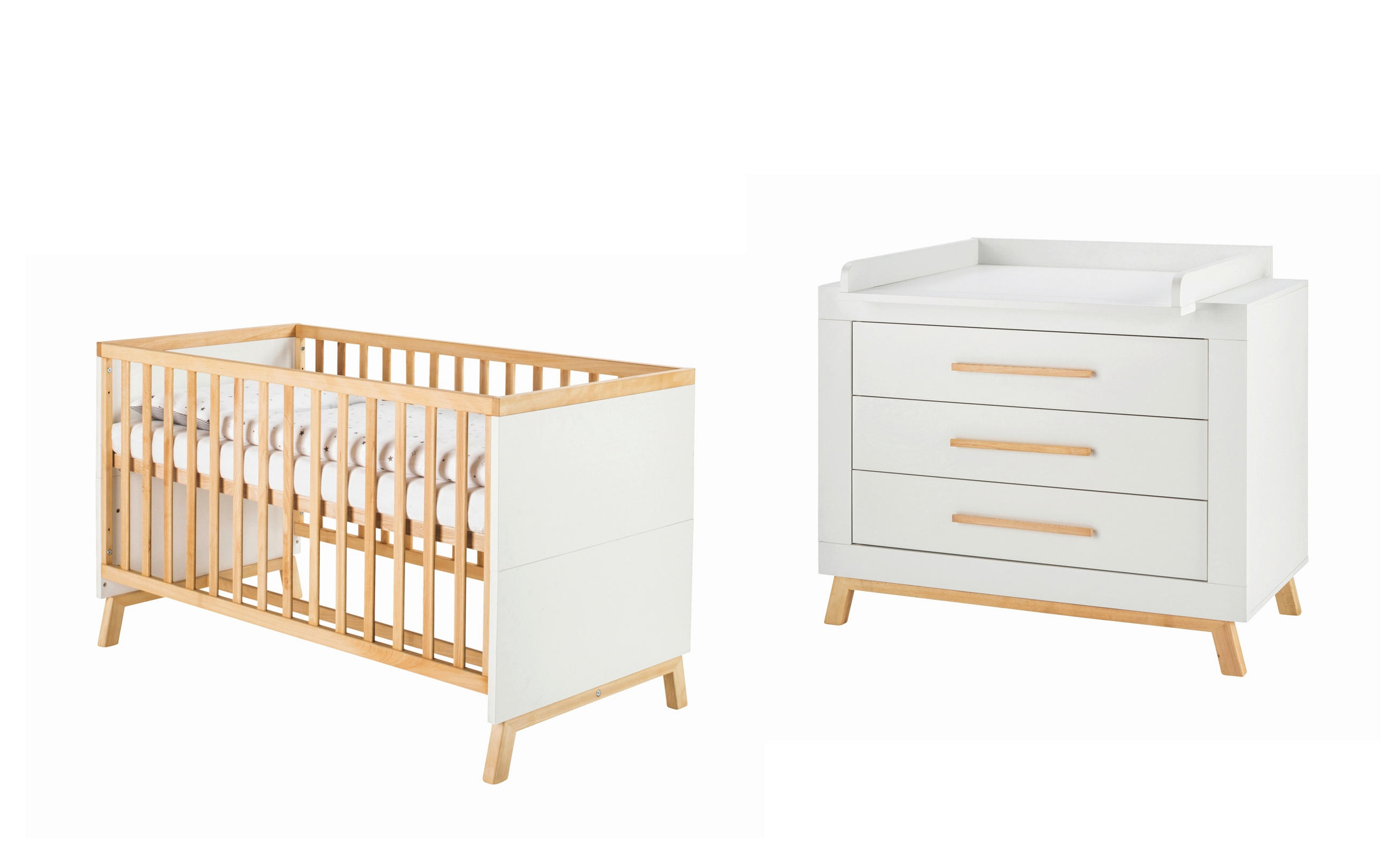 BABYZIMMER Miami white  - Buchefarben/Weiß, Basics, Holz/Holzwerkstoff - Schardt
