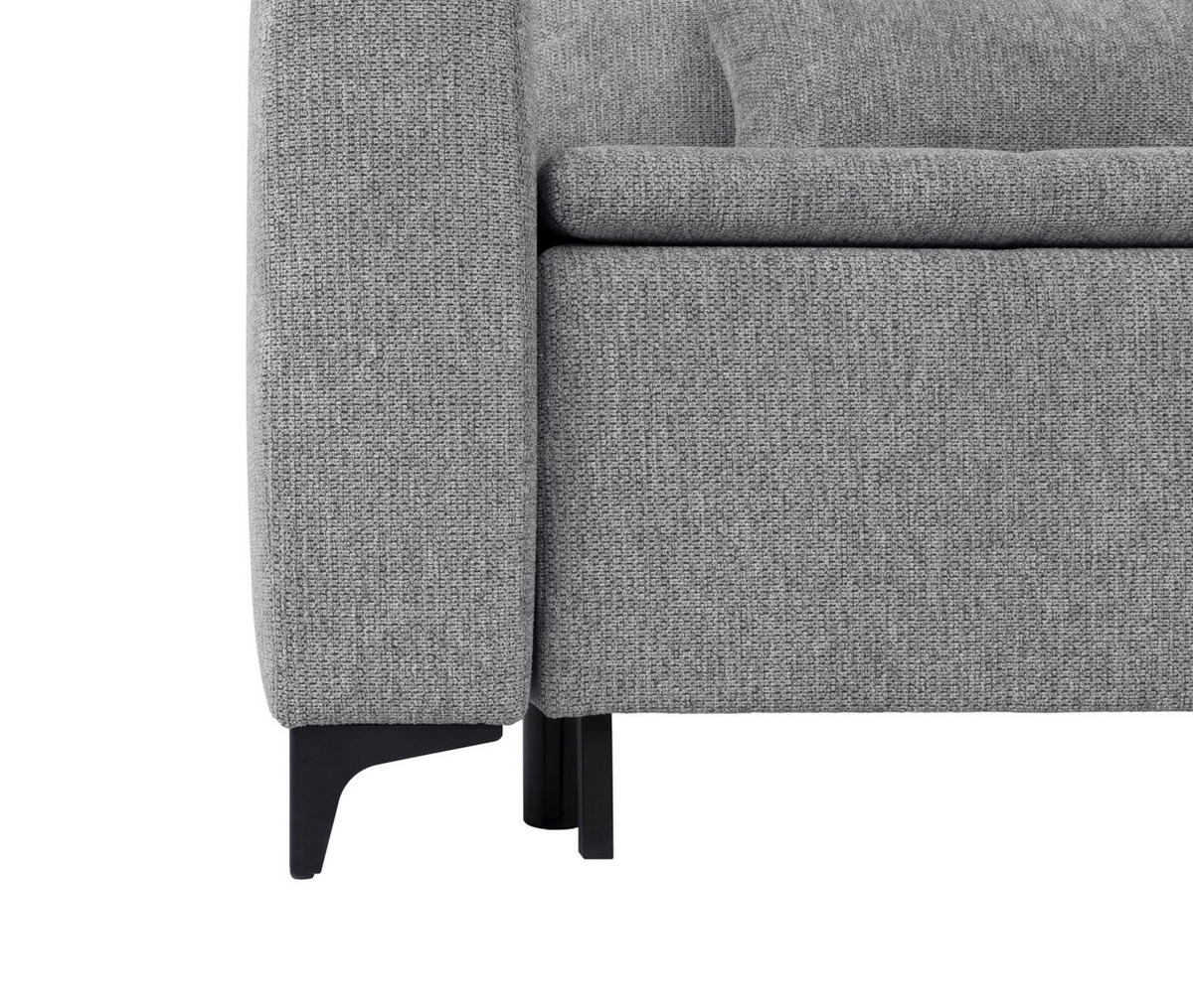 POHOVKA, drevo, kov, textil, sivá - čierna/sivá, Konventionell, kov/drevo (230/90/100cm) - Carryhome