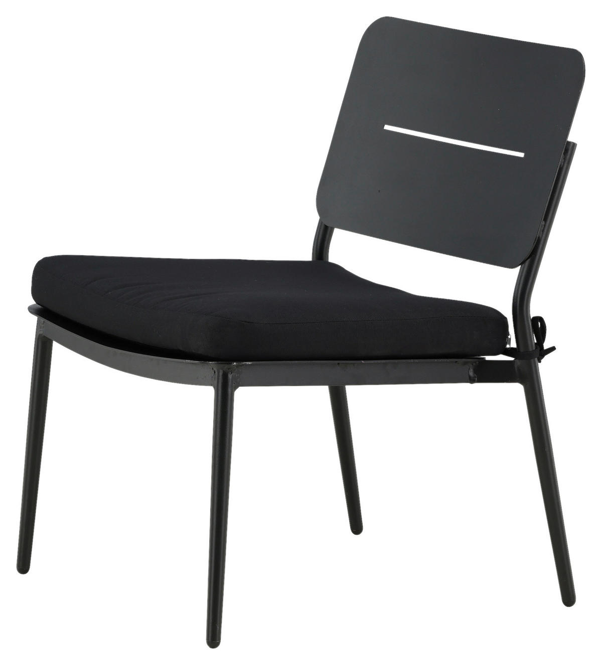 LOUNGESESSEL in Metall, Textil Schwarz  - Schwarz, KONVENTIONELL, Textil/Metall (55/73/59cm) - Gardenson