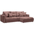 ECKSOFA in Chenille Braun  - Schwarz/Braun, MODERN, Kunststoff/Textil (276/172cm) - Hom`in