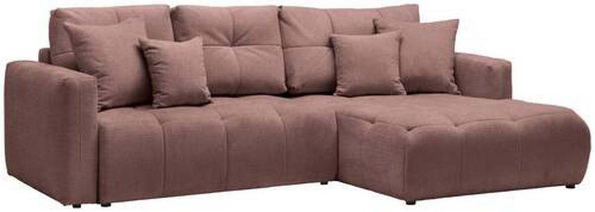 ECKSOFA in Chenille Braun  - Schwarz/Braun, Modern, Kunststoff/Textil (276/172cm) - Hom`in
