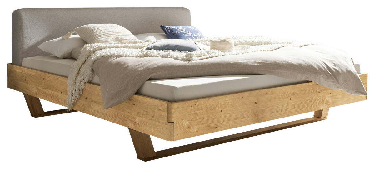 BETT 180/200 cm  in Fichtefarben  - Fichtefarben/Hellgrau, MODERN, Holz (180/200cm) - MID.YOU