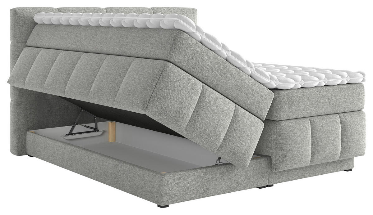 BOXSPRINGBETT 180/200 cm  in Greige  - Greige/Schwarz, KONVENTIONELL, Kunststoff/Textil (180/200cm) - Carryhome