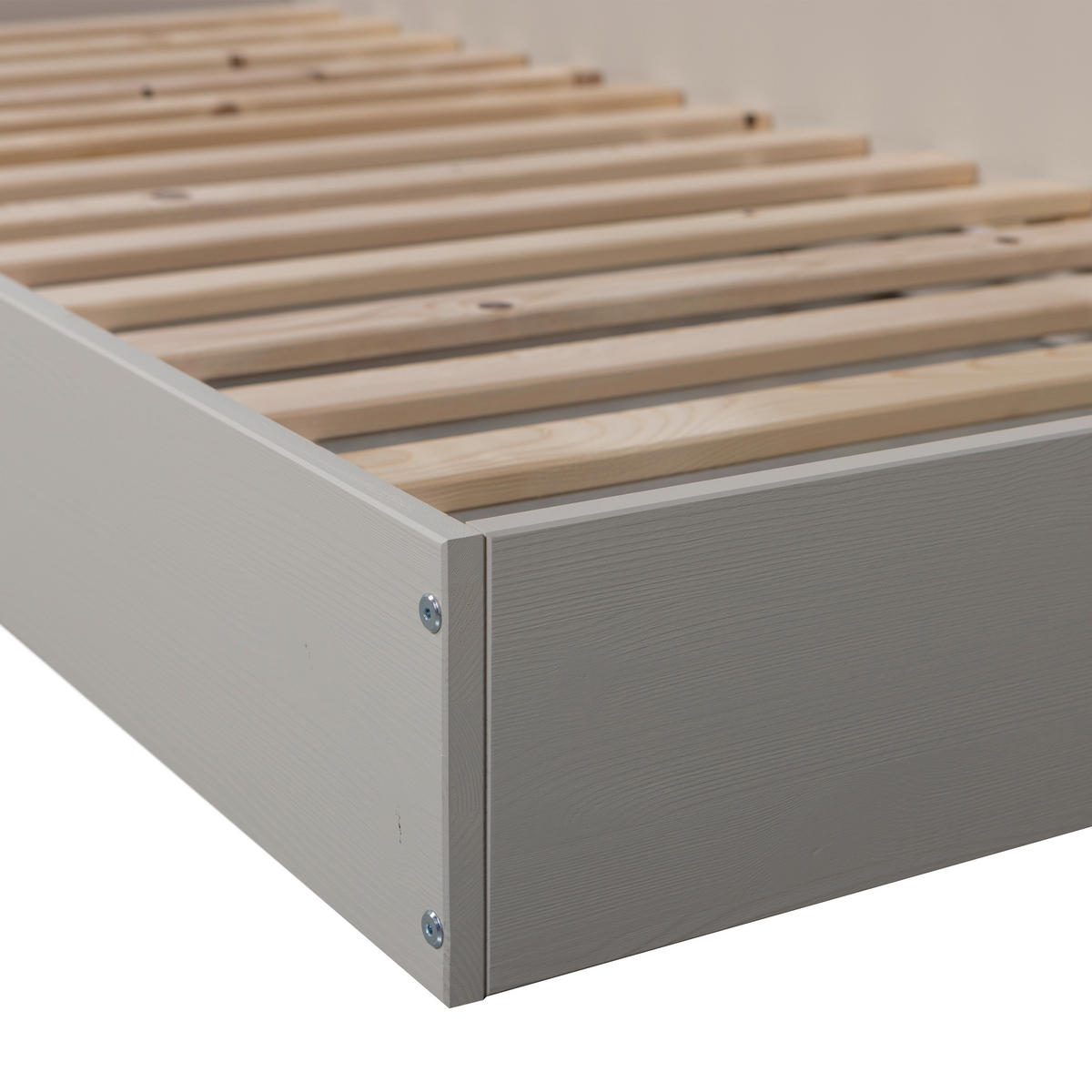 BODENBETT. - Grau, Basics, Holz (90/200cm) - MID.YOU