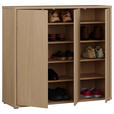 SCHUHSCHRANK 109,2/99,1/34,9 cm  - Eichefarben/Grau, MODERN, Holzwerkstoff/Kunststoff (109,2/99,1/34,9cm) - Carryhome