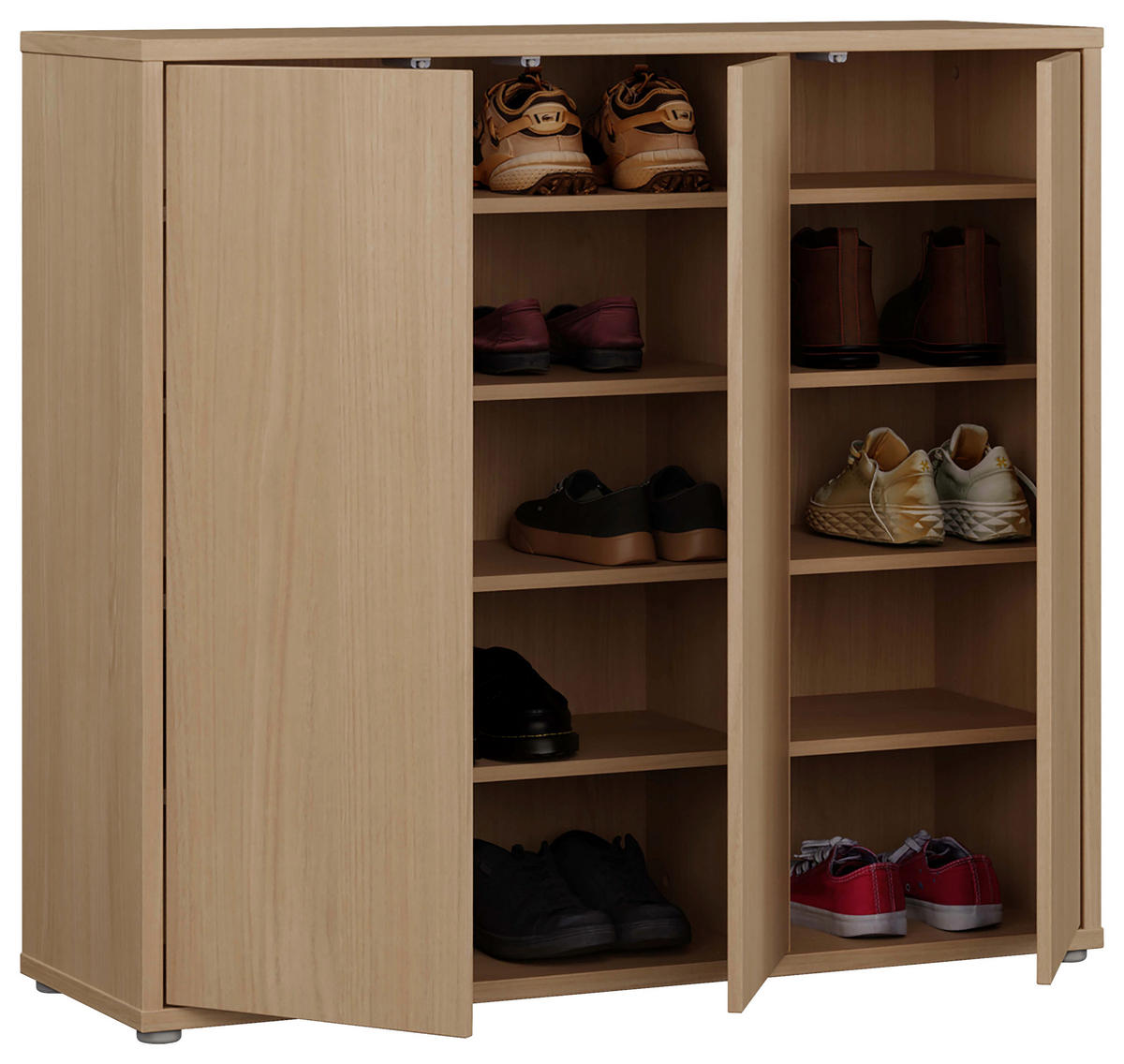 SCHUHSCHRANK 109,2/99,1/34,9 cm  - Eichefarben/Grau, MODERN, Holzwerkstoff/Kunststoff (109,2/99,1/34,9cm) - Carryhome