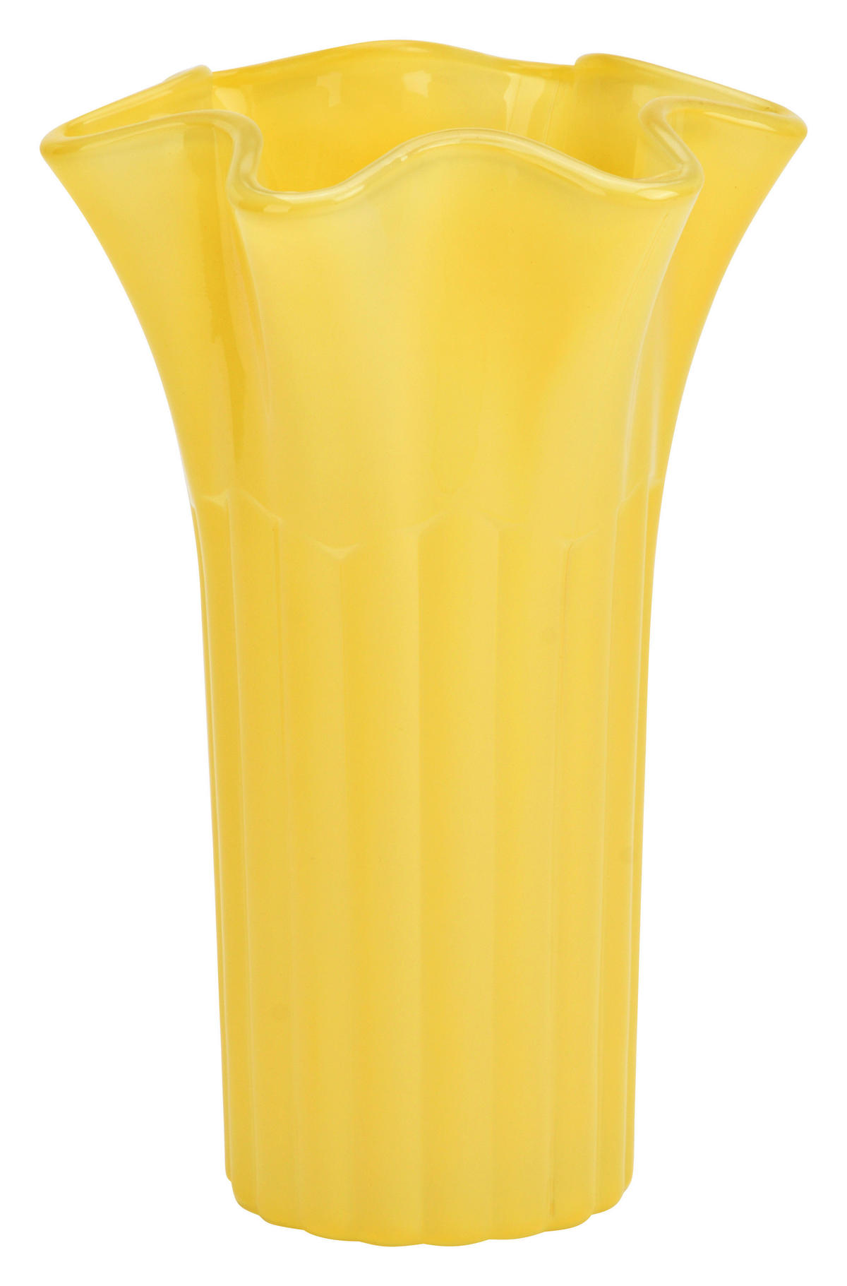 VASE  - Hellgelb, Basics, Glas (16,0/25,0/16,0cm)