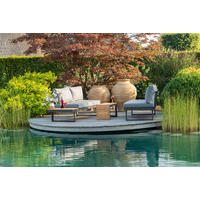 LOUNGEGARNITUR   253/70/175 cm Teakholz Aluminium  - Anthrazit/Grau, Basics, Holz/Textil (253/70/175cm) - Gardenson