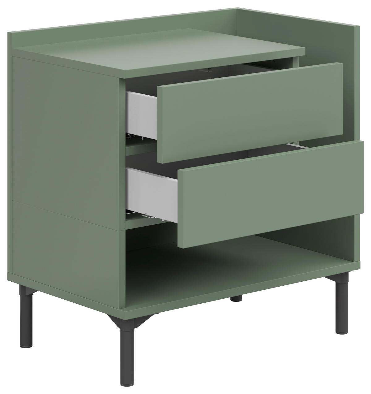 NACHTKÄSTCHEN 60/62/38 cm  in Salbeigrün  - Salbeigrün/Graphitfarben, Design, Holzwerkstoff/Kunststoff (60/62/38cm) - Lomoco