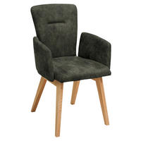 ARMLEHNSTUHL in Holz, Textil Dunkelgrün  - Dunkelgrün, KONVENTIONELL, Holz/Textil (57/91/66cm) - Dieter Knoll
