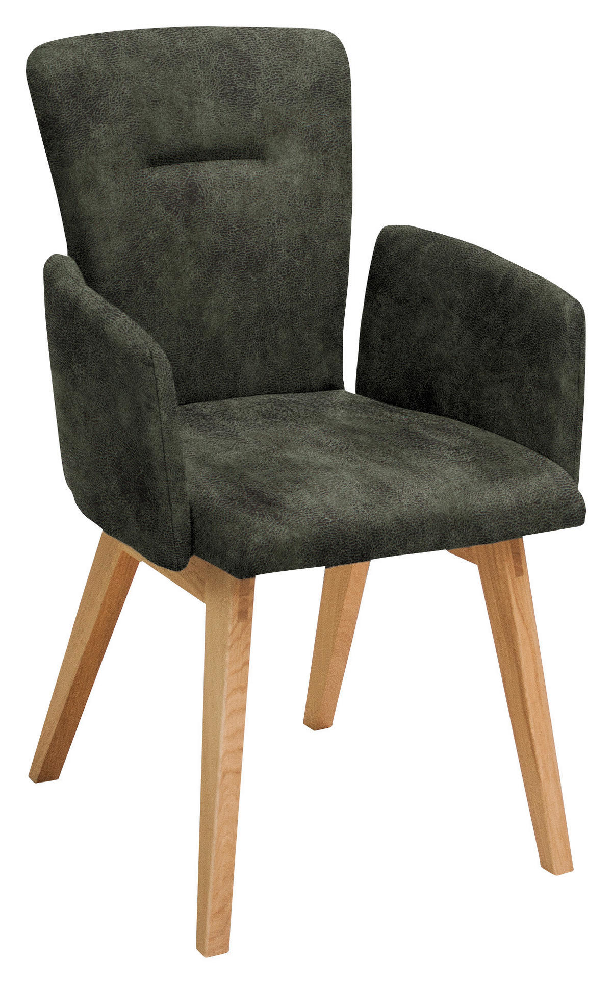 ARMLEHNSTUHL in Holz, Textil Dunkelgrün  - Dunkelgrün, KONVENTIONELL, Holz/Textil (57/91/66cm) - Dieter Knoll