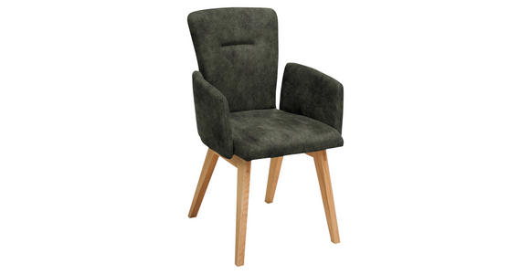 ARMLEHNSTUHL in Holz, Textil Dunkelgrün - Dunkelgrün, KONVENTIONELL, Holz/Textil (57/91/66cm) - Dieter Knoll