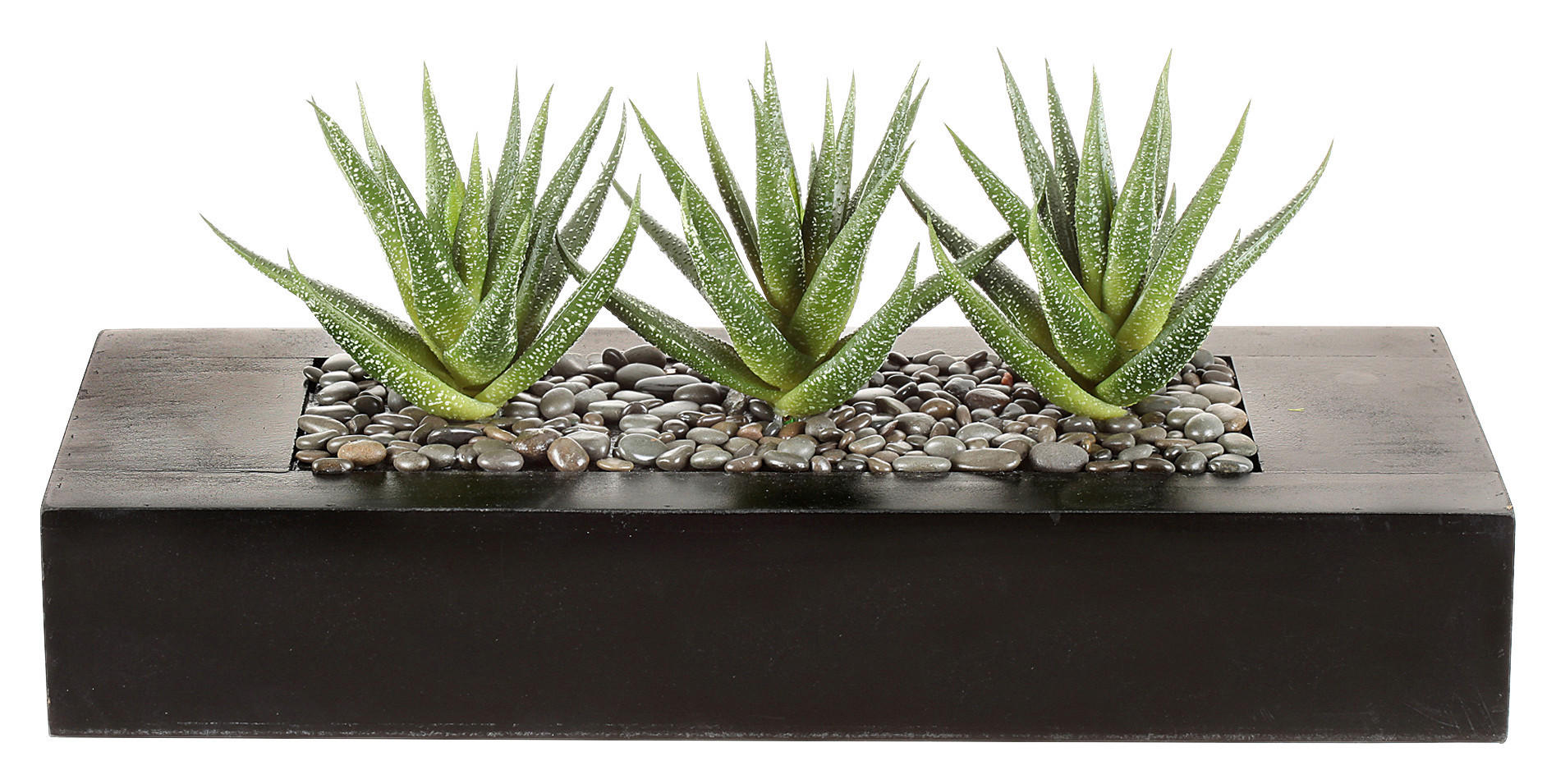 KUNSTPFLANZE Agave 16 cm - Braun/Grün, Design, Holz/Kunststoff (16cm) - P & B