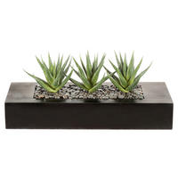 KUNSTPFLANZE Agave 16 cm  - Braun/Grün, Design, Holz/Kunststoff (16cm) - P & B