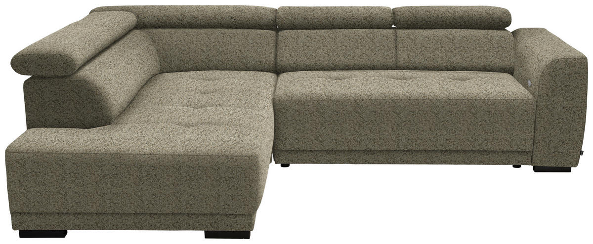 ECKSOFA in Struktur Hellbraun  205/284 cm  - Hellbraun/Schwarz, Design, Kunststoff/Textil (205/284cm) - Xora