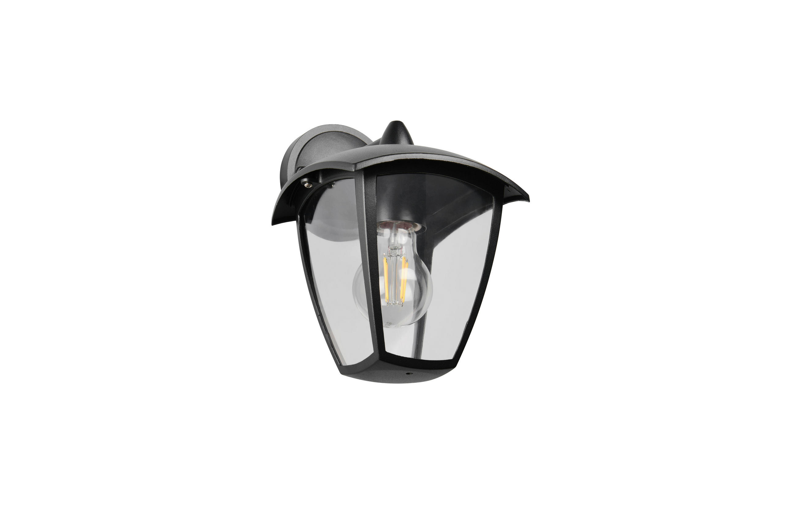 AUßENWANDLEUCHTE Venta 17/20/24 cm   - Transparent/Schwarz, KONVENTIONELL, Kunststoff/Metall (17/20/24cm) - Trio Leuchten