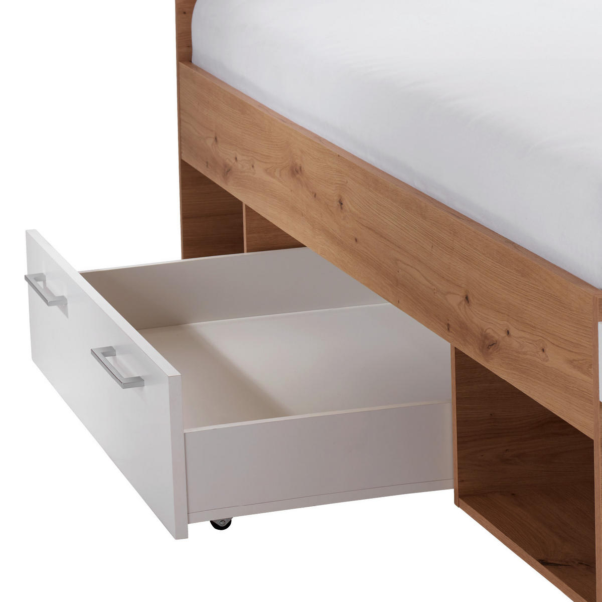 BETT 140/200 cm  in Weiß, Eichefarben  - Eichefarben/Eiche Artisan, MODERN (140/200cm) - Ondega
