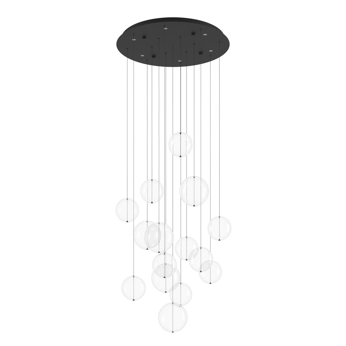 HÄNGELEUCHTE Espardello 58/150 cm   - Klar/Schwarz, Design, Glas/Metall (58/150cm) - Eglo