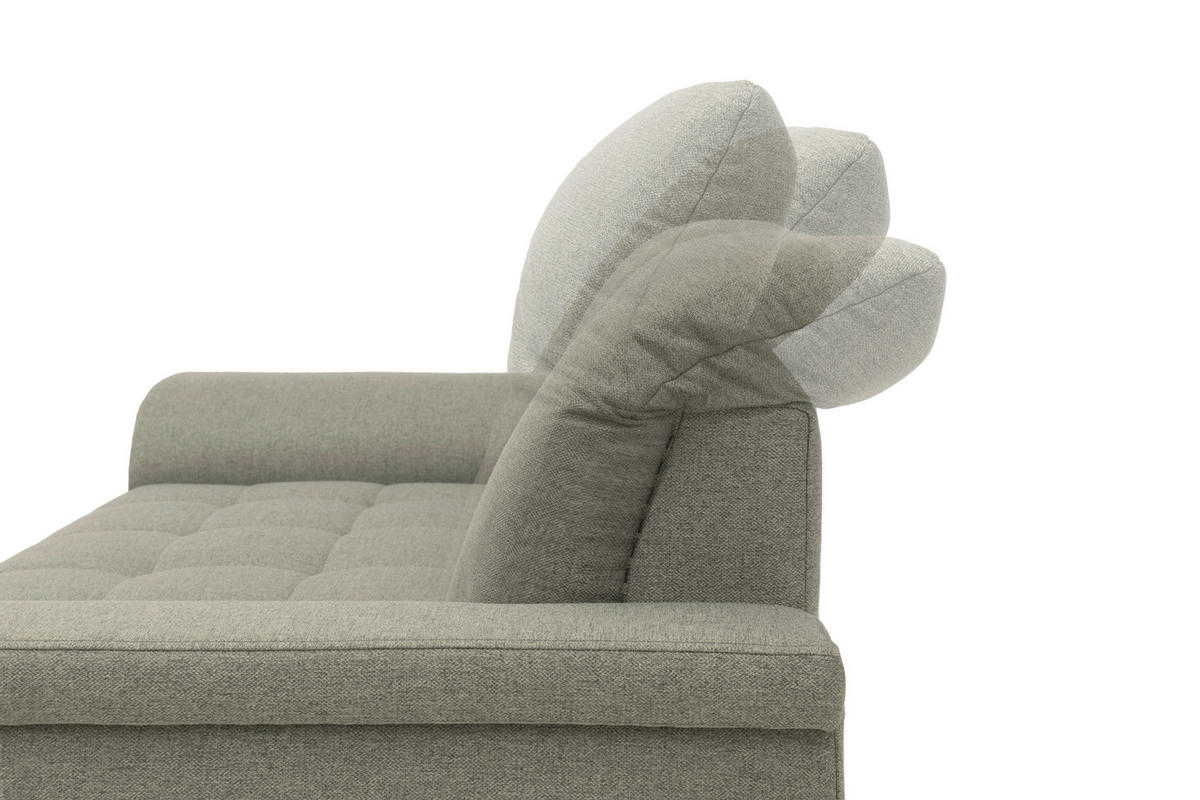 2,5-Sitzer mit Funktion Webstoff Graubraun  - Chromfarben/Graubraun, KONVENTIONELL, Textil/Metall (210/81/105cm) - MID.YOU