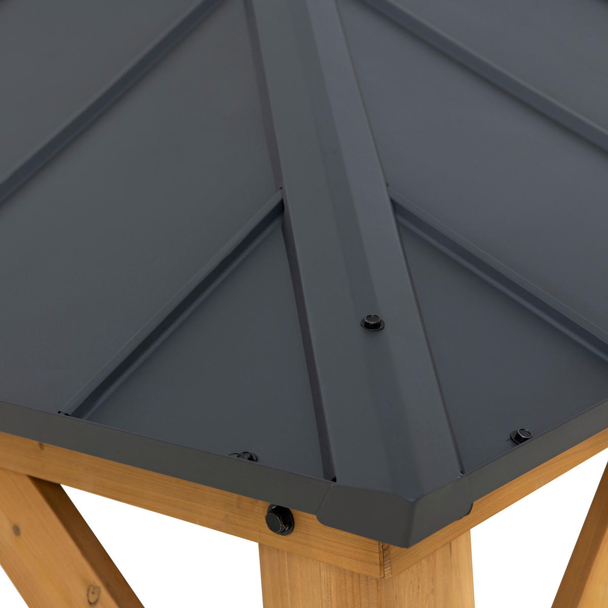 PAVILLON 390/320/450 cm  - Anthrazit, Basics, Holz/Metall (390/320/450cm) - Modante