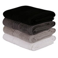 HANDTUCHSET Grau, Schwarz, Weiß, Dunkelgrau  - Dunkelgrau/Schwarz, Basics, Textil (50/90cm)