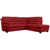 ECKSOFA  Lederlook Rot  - Rot, Design, Kunststoff/Textil (245/225cm) - Livetastic