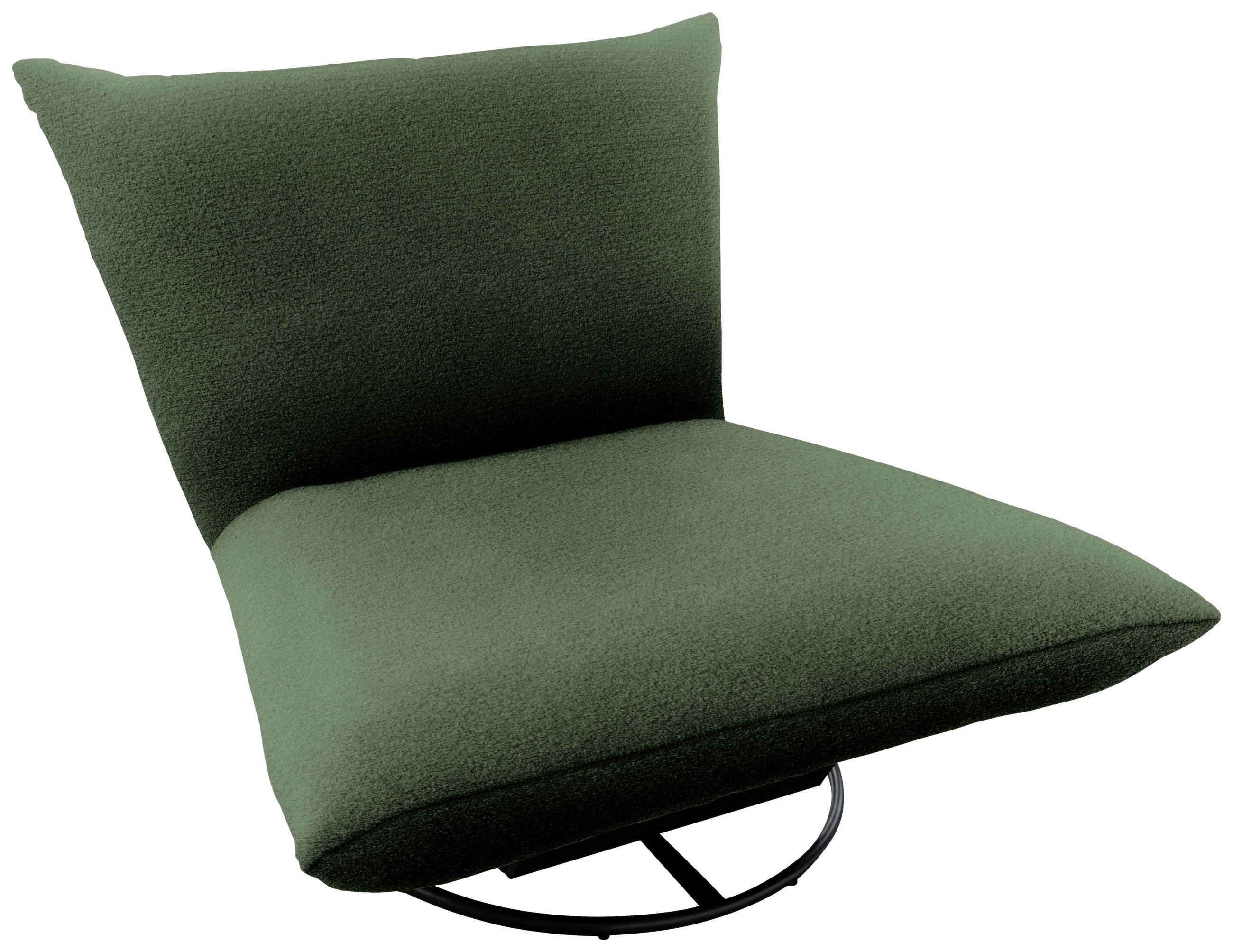 RELAXSESSEL Bouclé    - Dunkelgrün/Schwarz, Design, Textil/Metall (100/78/96cm) - Livetastic