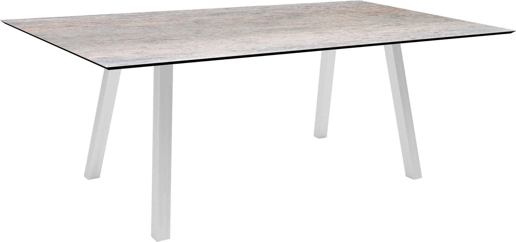 GARTENTISCH Kunststoff Grau rechteckig  - Silberfarben/Grau, Design, Kunststoff/Metall (180/100/75cm) - Stern
