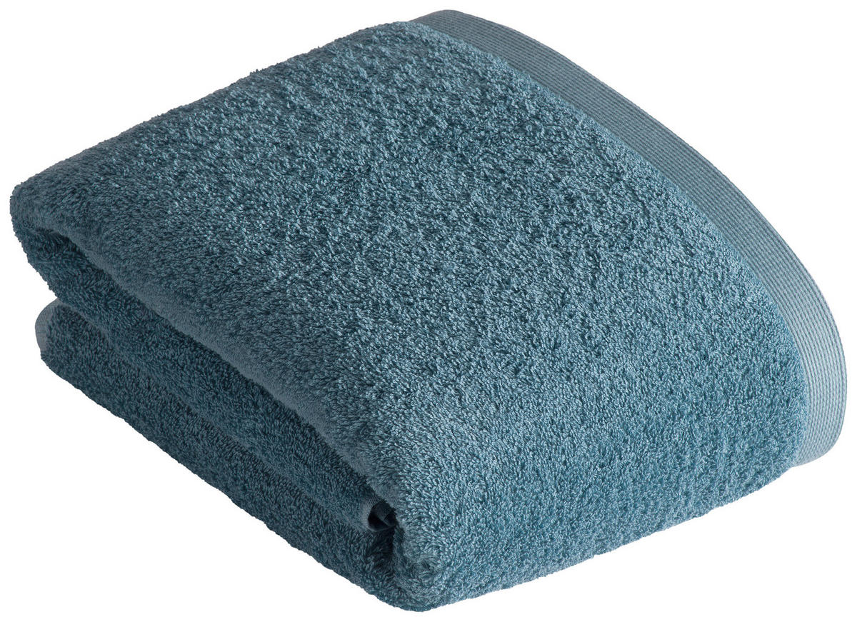 BADETUCH High Line Petrol 100/150 cm  - Petrol, Basics, Textil (100/150cm) - Vossen